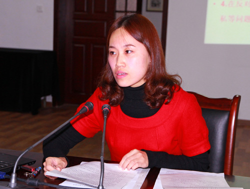 学工部副部长陈娜同志发言质控中心副主任邓彦睿同志发言基层党员梁